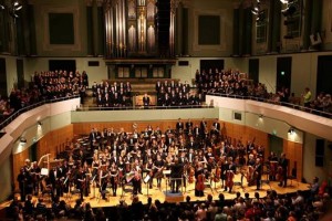 The UCD Symphony Orchestra take a bow having just performed Tchaikovsky’s 1812 Overture in the National Concert Hall Dublin. elective