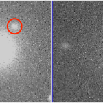 The Gravitational Wave event was detected on August 18th (left) and faded until it is almost unobservable on August 22nd (right).