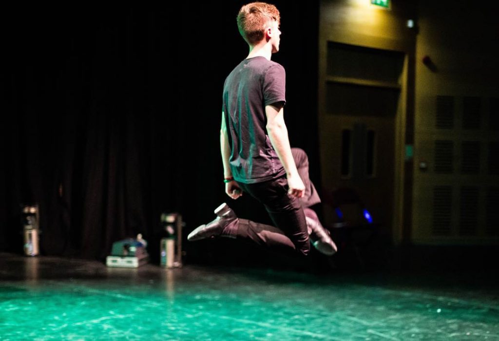 Irish dancer on stage